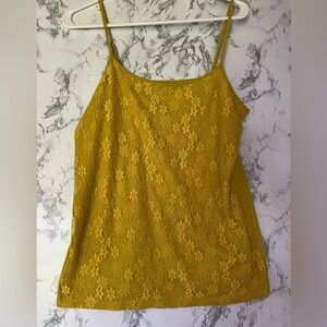 Loft Outlet Lace Front Camisole Yellow Size Large